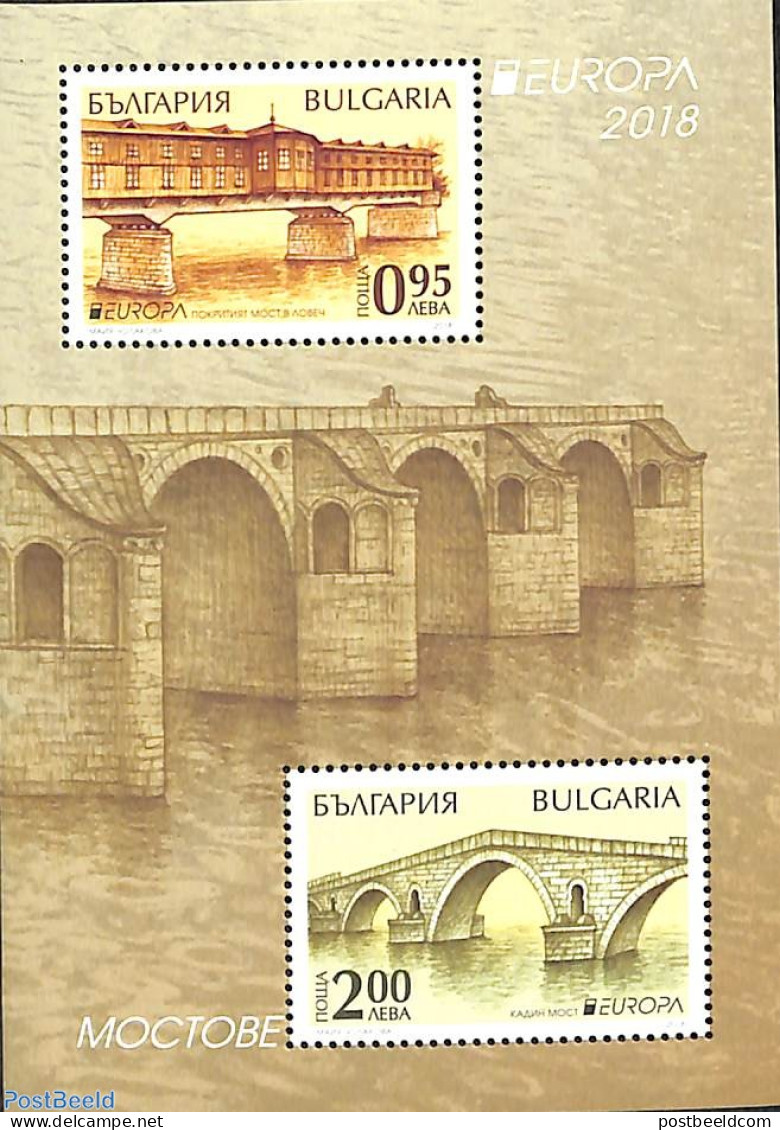 Bulgaria 2018 Europa, Bridges S/s, Mint NH, History - Europa (cept) - Art - Bridges And Tunnels - Neufs