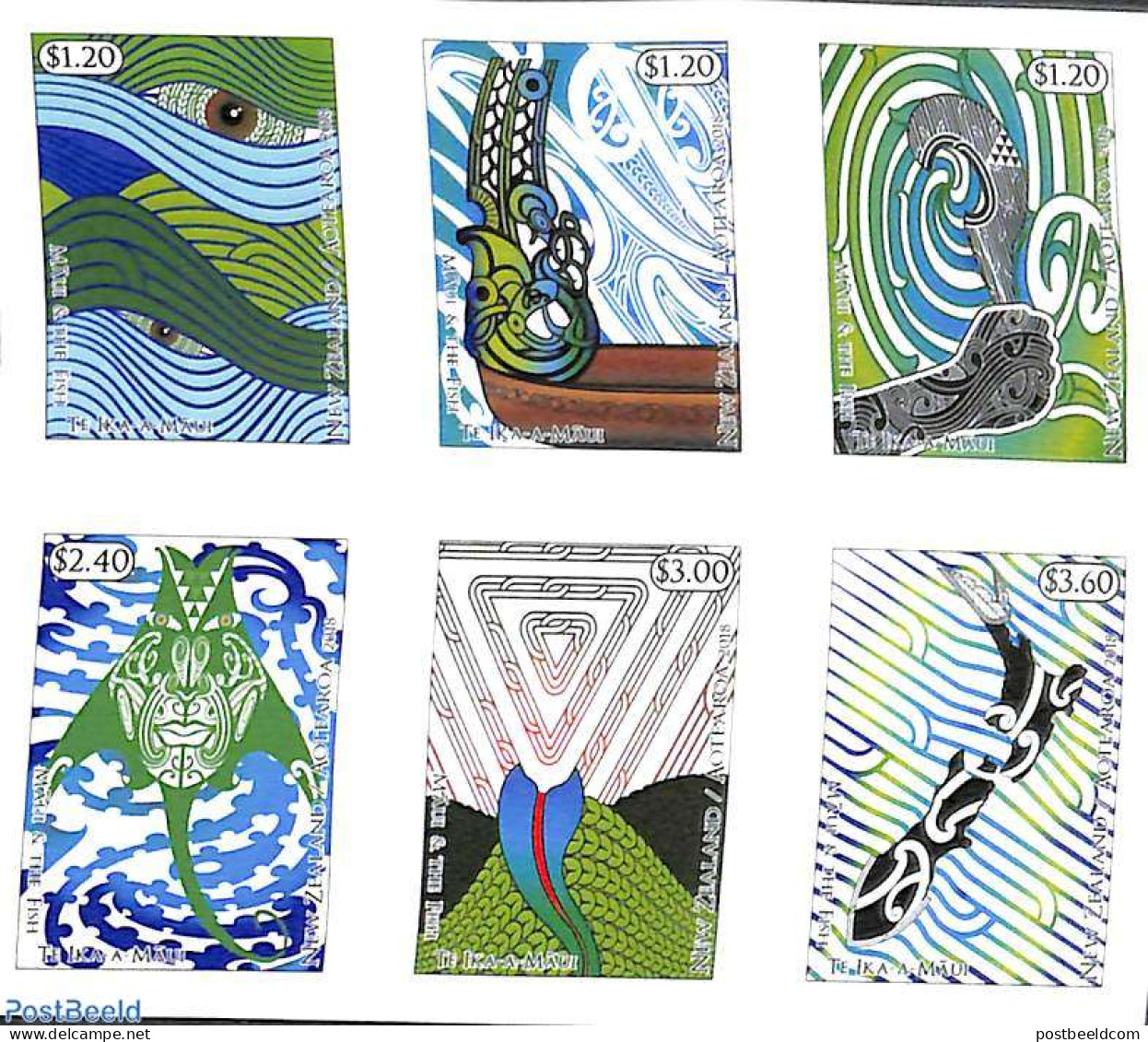 New Zealand 2018 Maui & The Fish 6v S-a, Mint NH, Art - Fairytales - Neufs