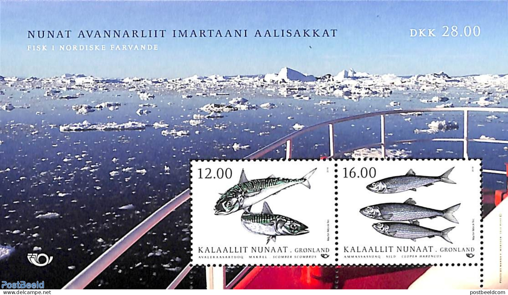 Greenland 2018 Nordic, Fish S/s, Mint NH, History - Nature - Europa Hang-on Issues - Fish - Nuevos