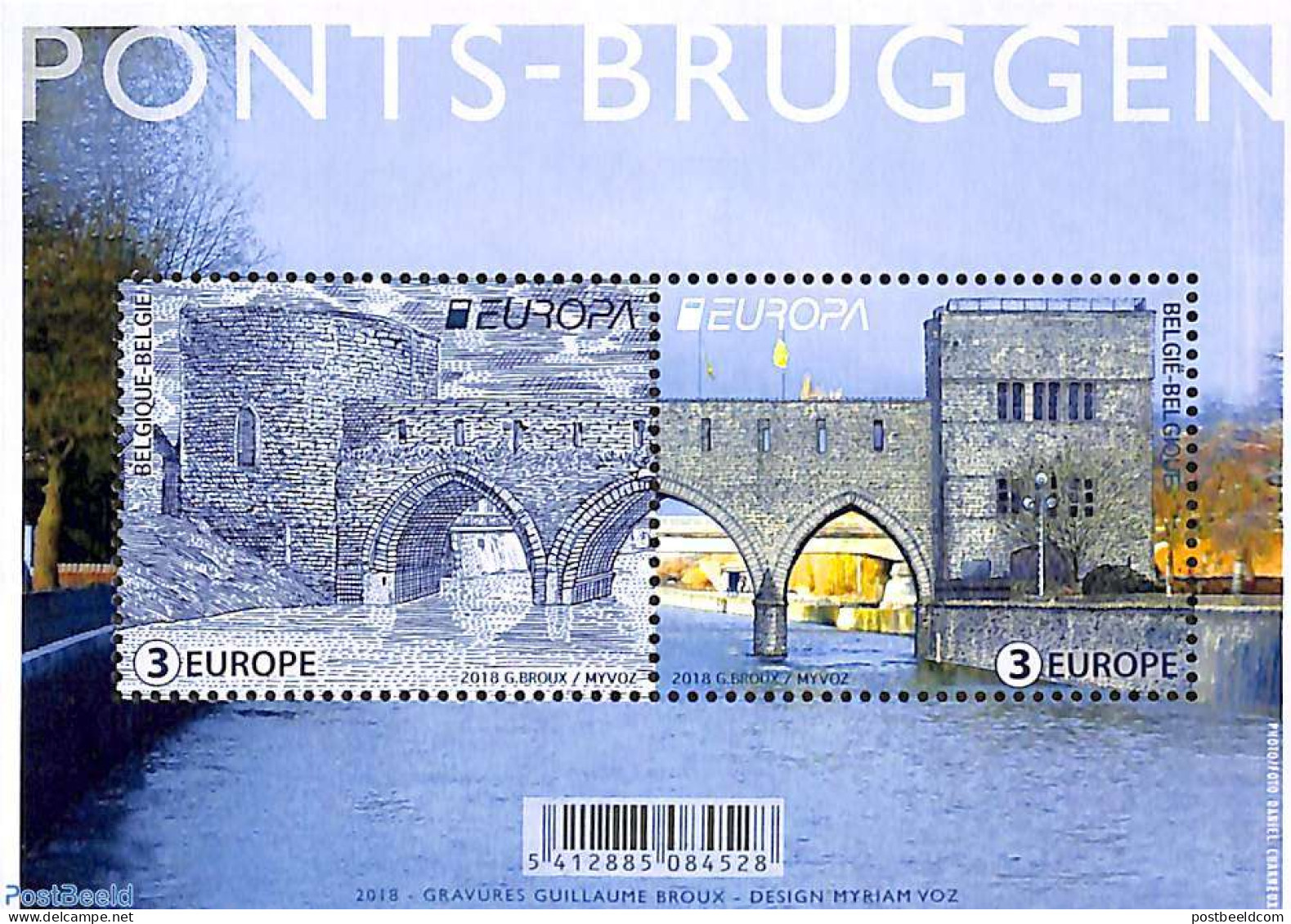 Belgium 2018 Europa, Bridges S/s, Mint NH, History - Europa (cept) - Art - Bridges And Tunnels - Nuevos
