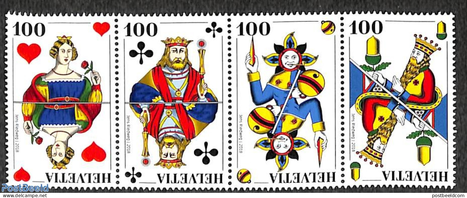 Switzerland 2018 Playing Cards 4v [:::], Mint NH, Sport - Playing Cards - Ungebraucht