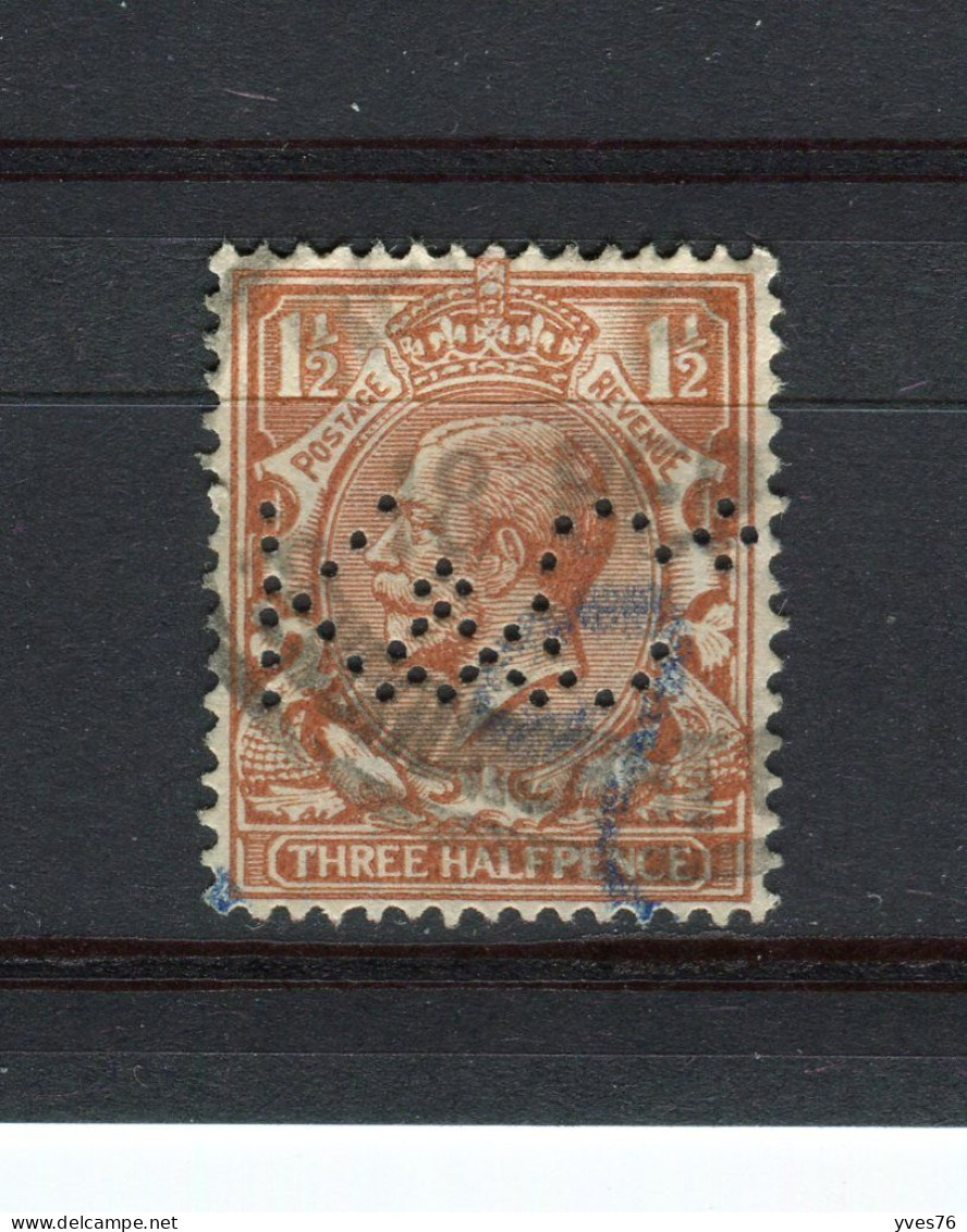 GRANDE-BRETAGNE - Y&T N° 161° - Perfin - Perforé - George V - Perforés