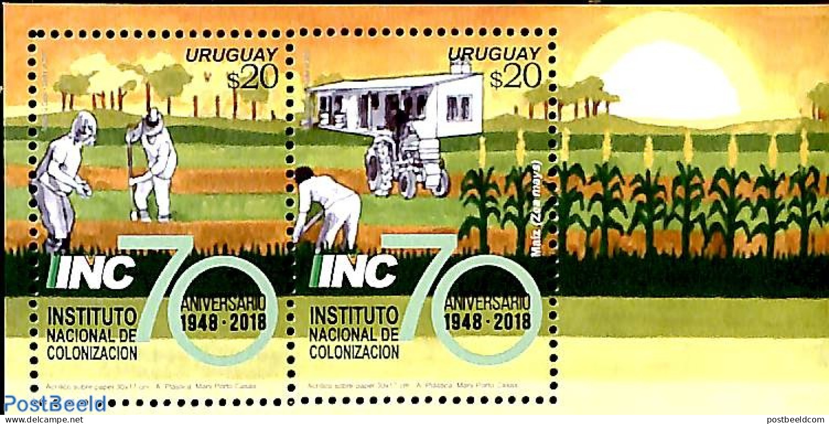Uruguay 2018 National Institute Of Colonisation S/s, Mint NH, Various - Agriculture - Agricultura