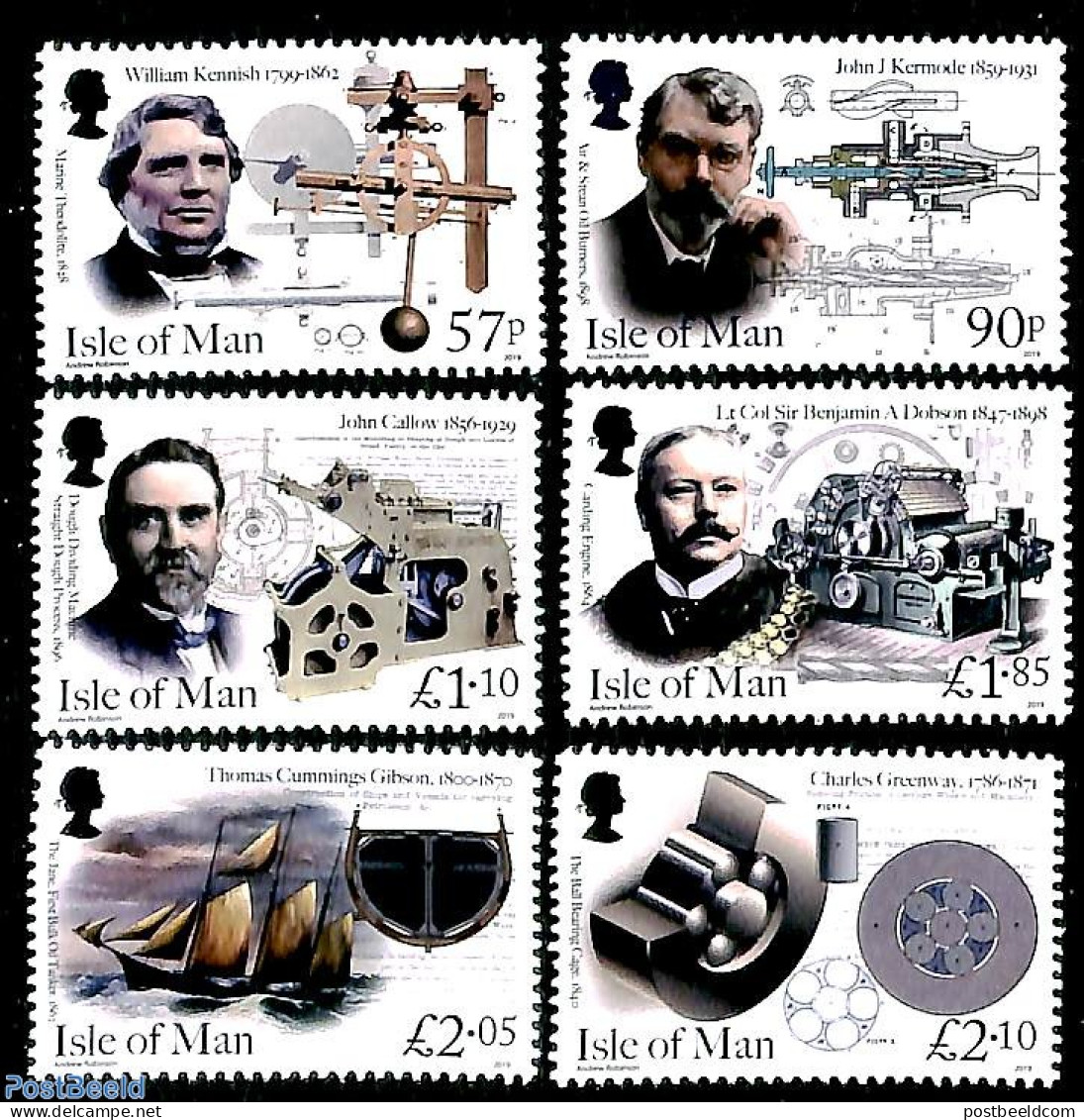 Isle Of Man 2019 Great Victorian Engineers 6v, Mint NH, Science - Transport - Inventors - Ships And Boats - Ships