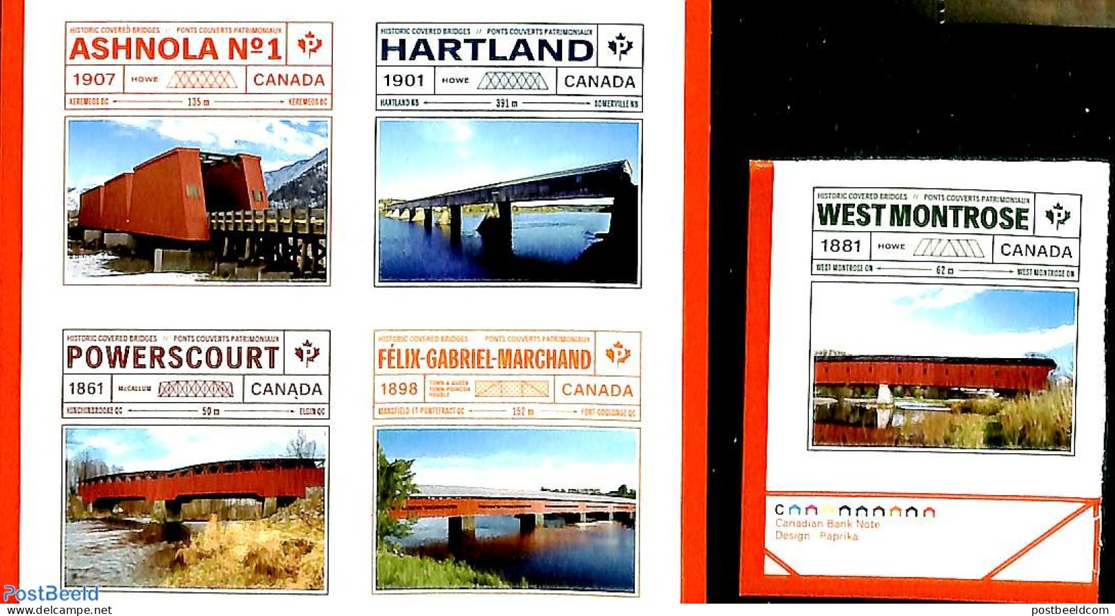 Canada 2019 Historic Covered Bridges 5v S-a, Mint NH, Art - Bridges And Tunnels - Nuovi