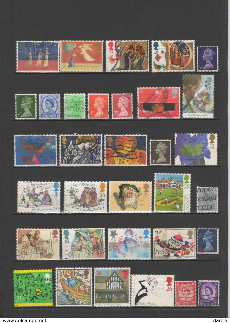 Lot De Timbres De Grande Bretagne Oblitérés - Sammlungen