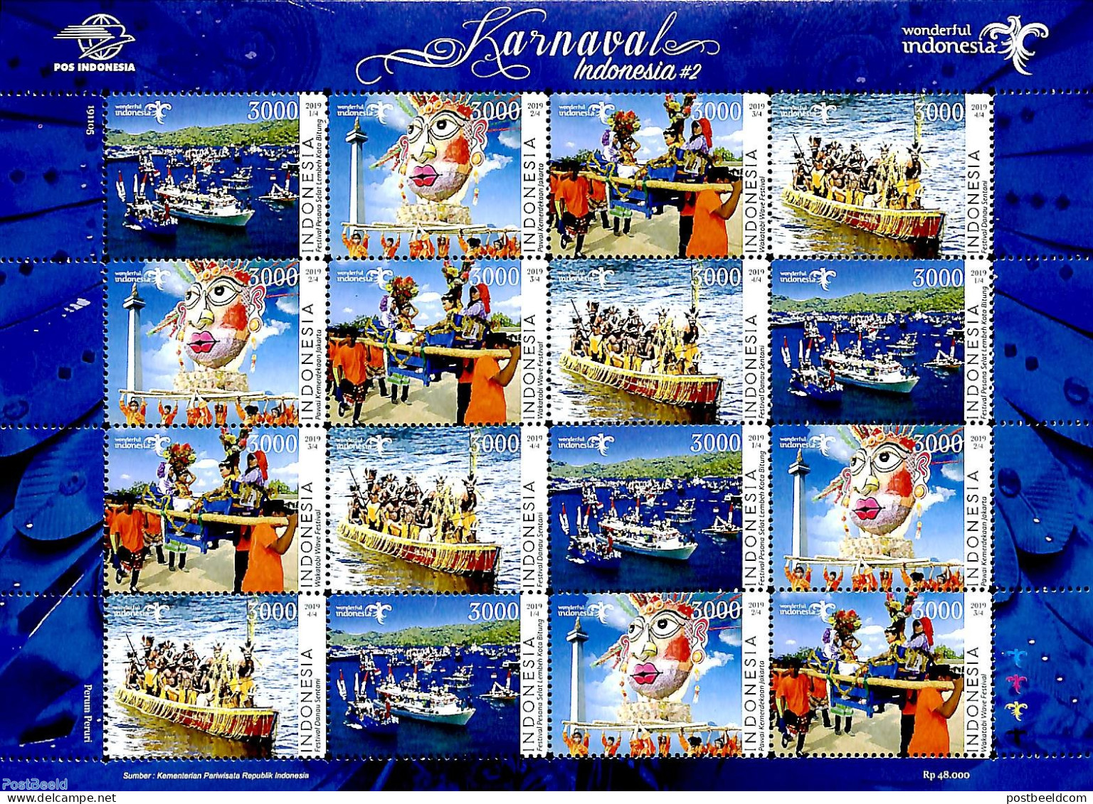 Indonesia 2019 Carnival M/s, Mint NH, Transport - Various - Ships And Boats - Folklore - Ships