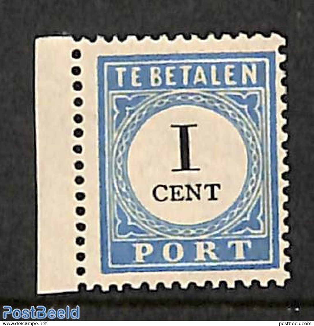 Netherlands 1881 Postage Due 1c, Type I, Perf. 12.5, Mint NH - Sonstige & Ohne Zuordnung