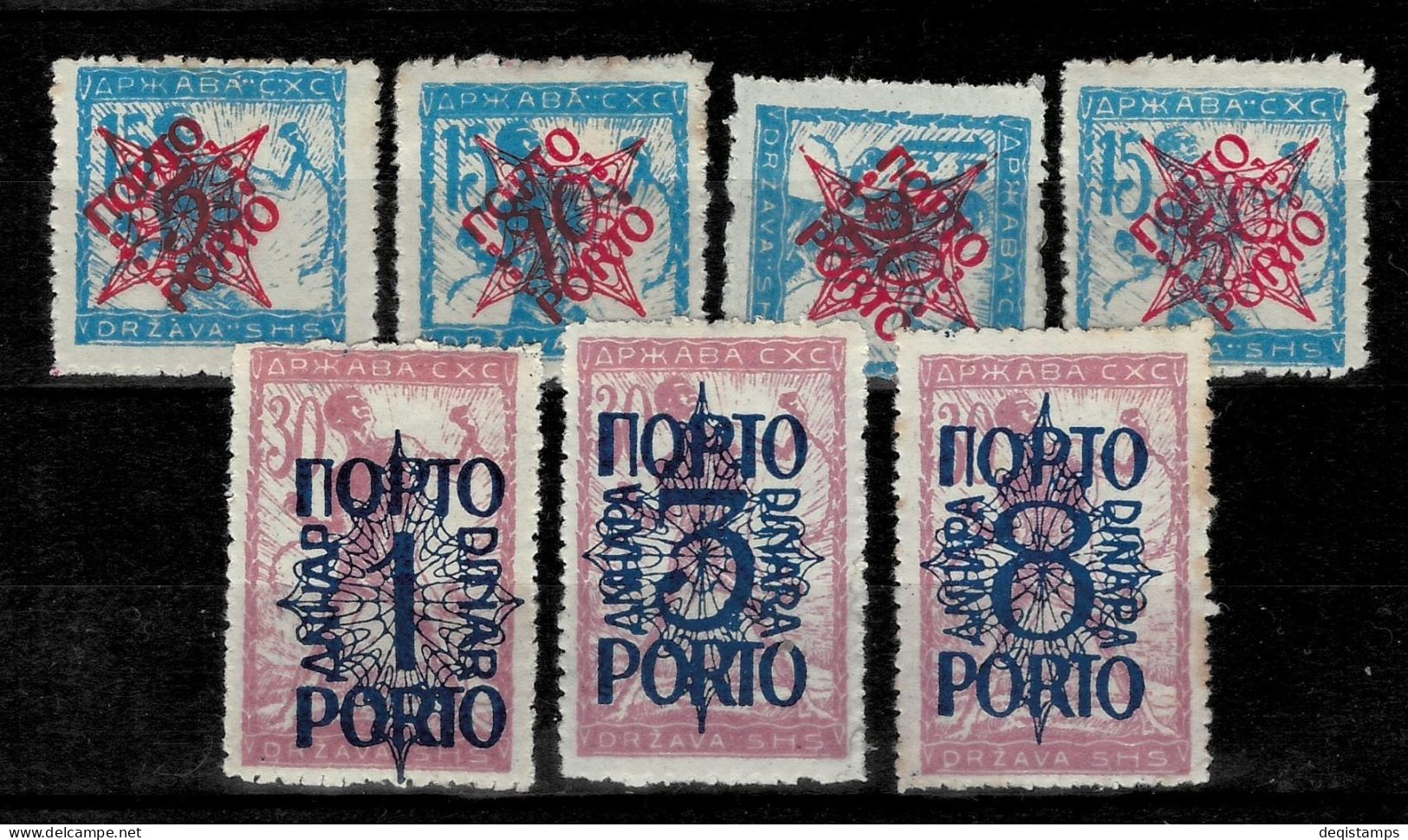 SHS - Chainbreakers Stamps 1920  Porto Complete Set  MH - Nuovi