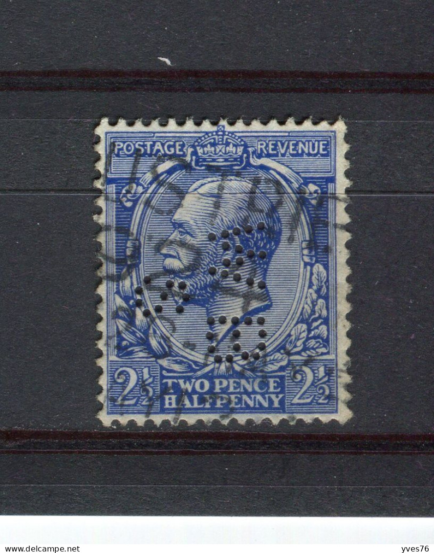 GRANDE-BRETAGNE - Y&T N° 143° - Perfin - Perforé - George V - Perfin