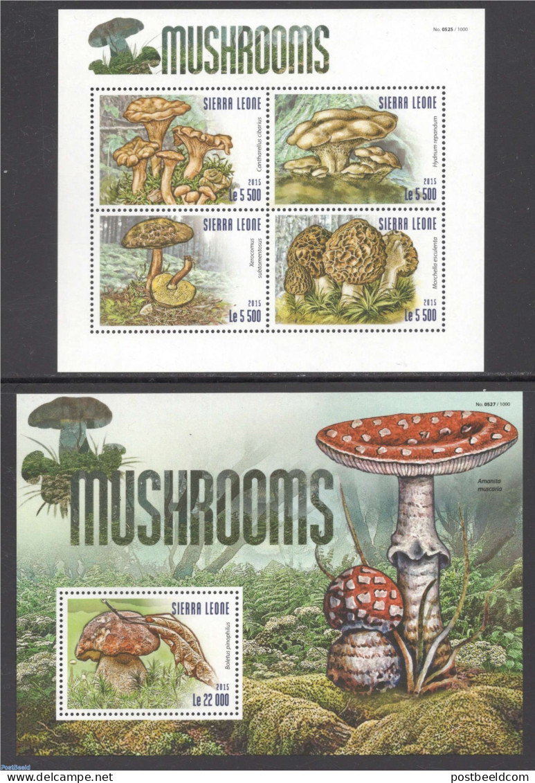 Sierra Leone 2015 Mushrooms 2 S/s, Mint NH, Nature - Mushrooms - Pilze