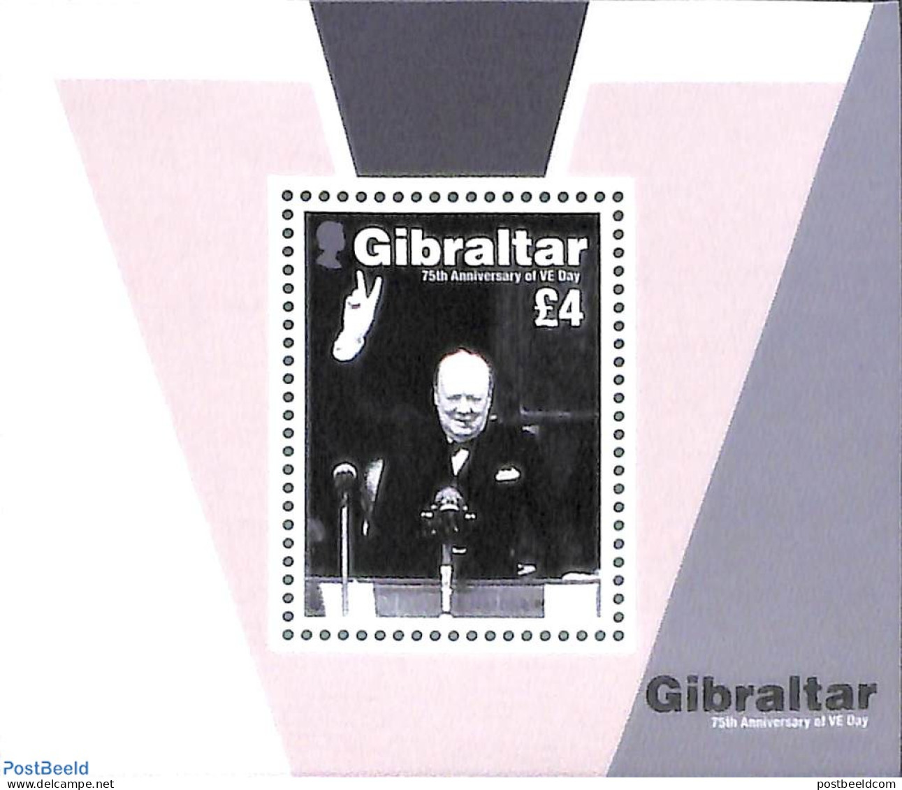 Gibraltar 2020 75 Years VE Day S/s, Mint NH, History - Churchill - World War II - Sir Winston Churchill