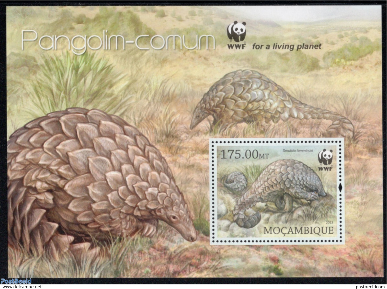 Mozambique 2013 WWF Pangolin S/s, Mint NH, Nature - Animals (others & Mixed) - World Wildlife Fund (WWF) - Wild Animals - Mozambique