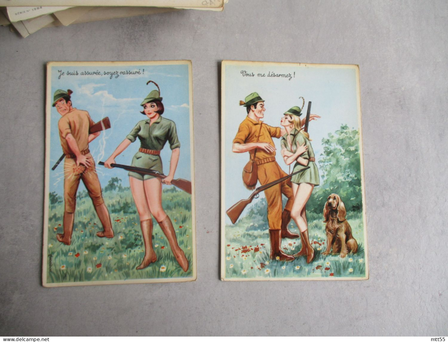 LOT DE 14 CARTE ILLUSTRATEUR THEME CHASSE PECHE HUMOUR GRIVOIS - Pêche