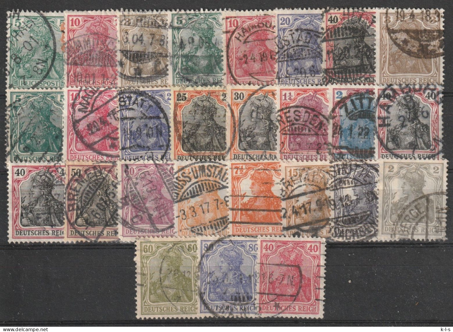 Deutsches Reich: Posten Mit Div. Versch. Germania- Werten.   Gestpl./used - Lots & Kiloware (mixtures) - Max. 999 Stamps
