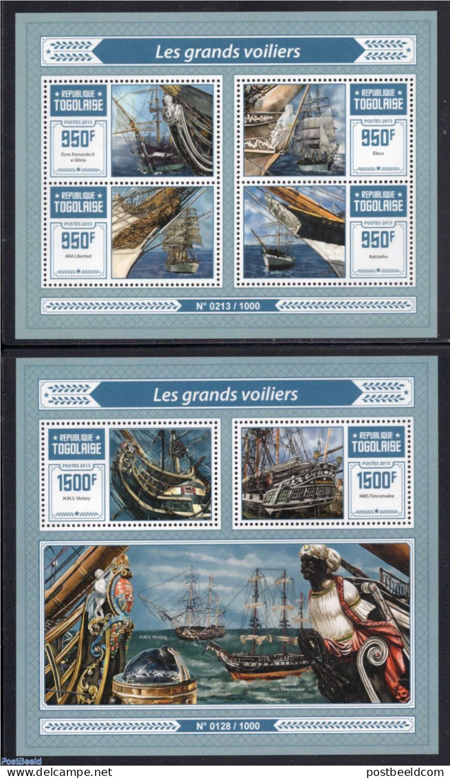 Togo 2015 Ships 2 S/s, Mint NH, Transport - Ships And Boats - Ships