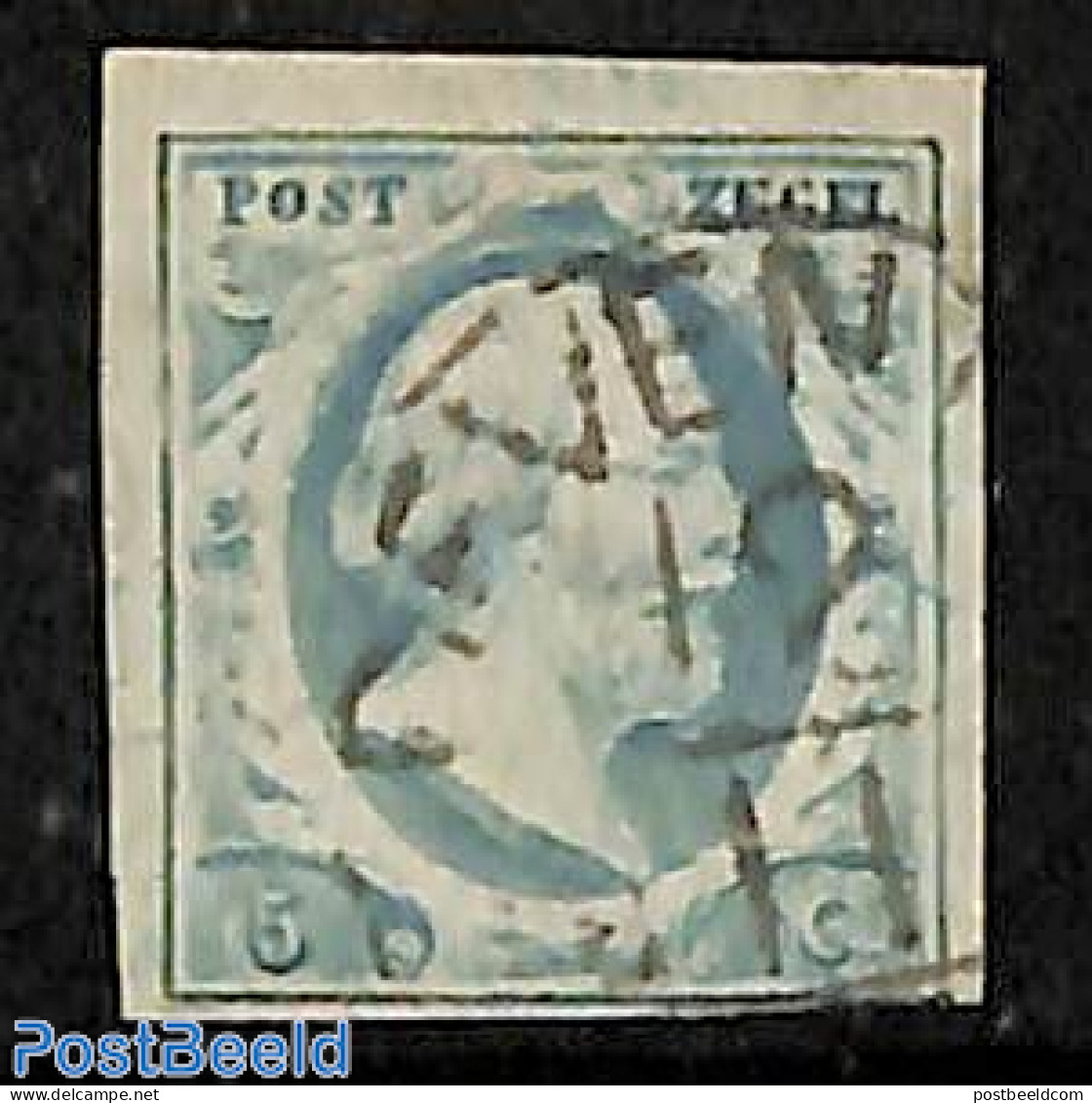 Netherlands 1852 5c, Used, DEVENTER-C, Used Stamps - Gebruikt