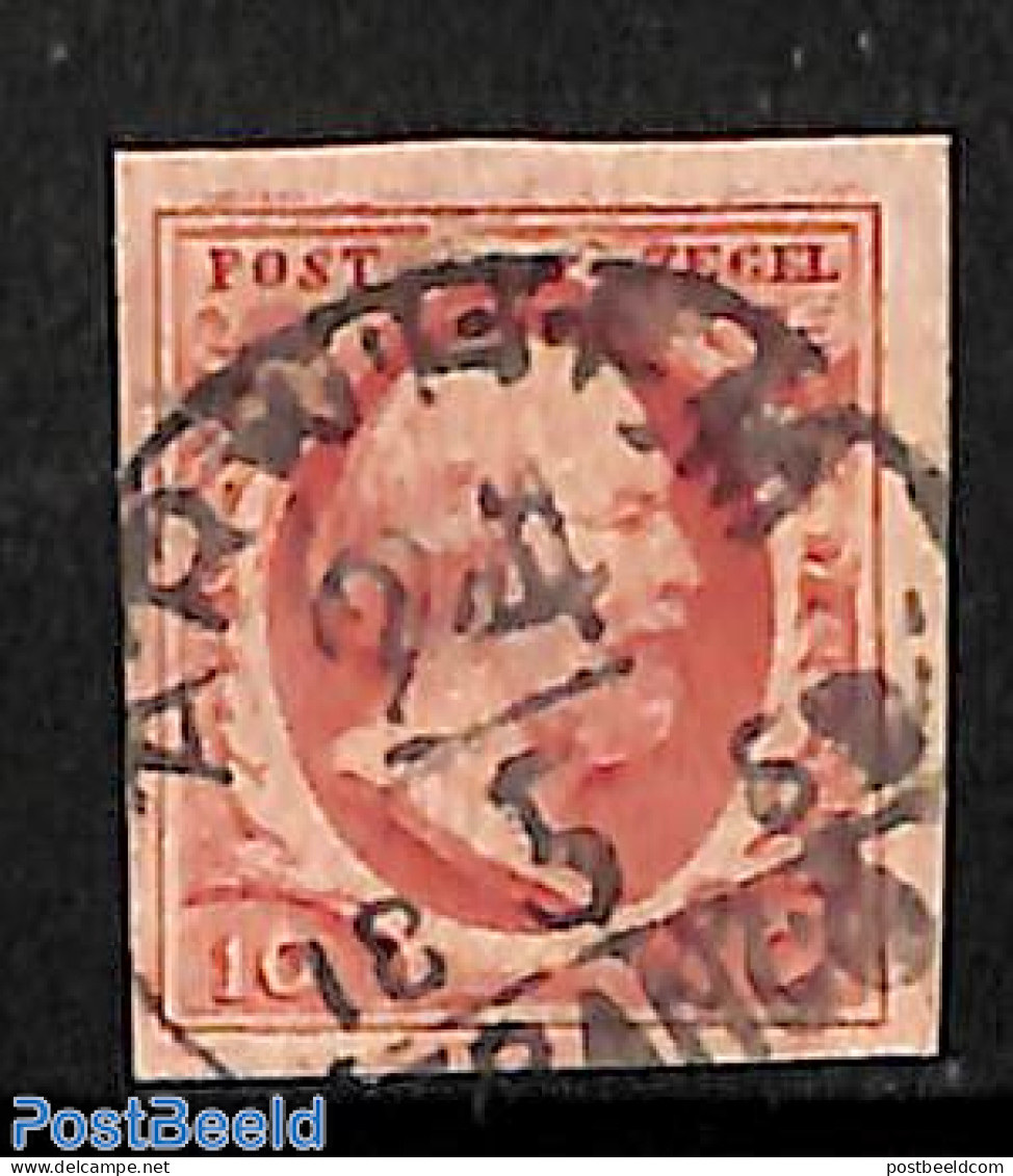 Netherlands 1852 10c, Used, ARNHEM-C, Used Stamps - Used Stamps