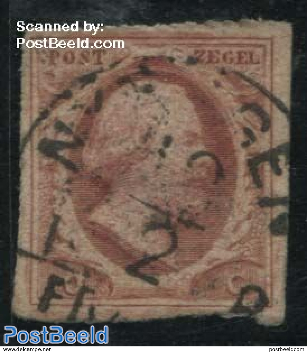 Netherlands 1852 10c, Used, NYMEGEN-C, Used Stamps - Gebruikt