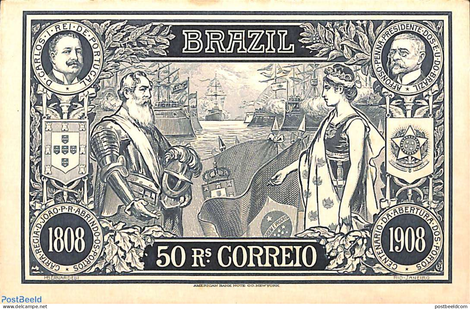 Brazil 1910 Illustrated Postcard 50r From BENTO GONCALVES To Montebello, Used Postal Stationary, Transport - Ships And.. - Lettres & Documents
