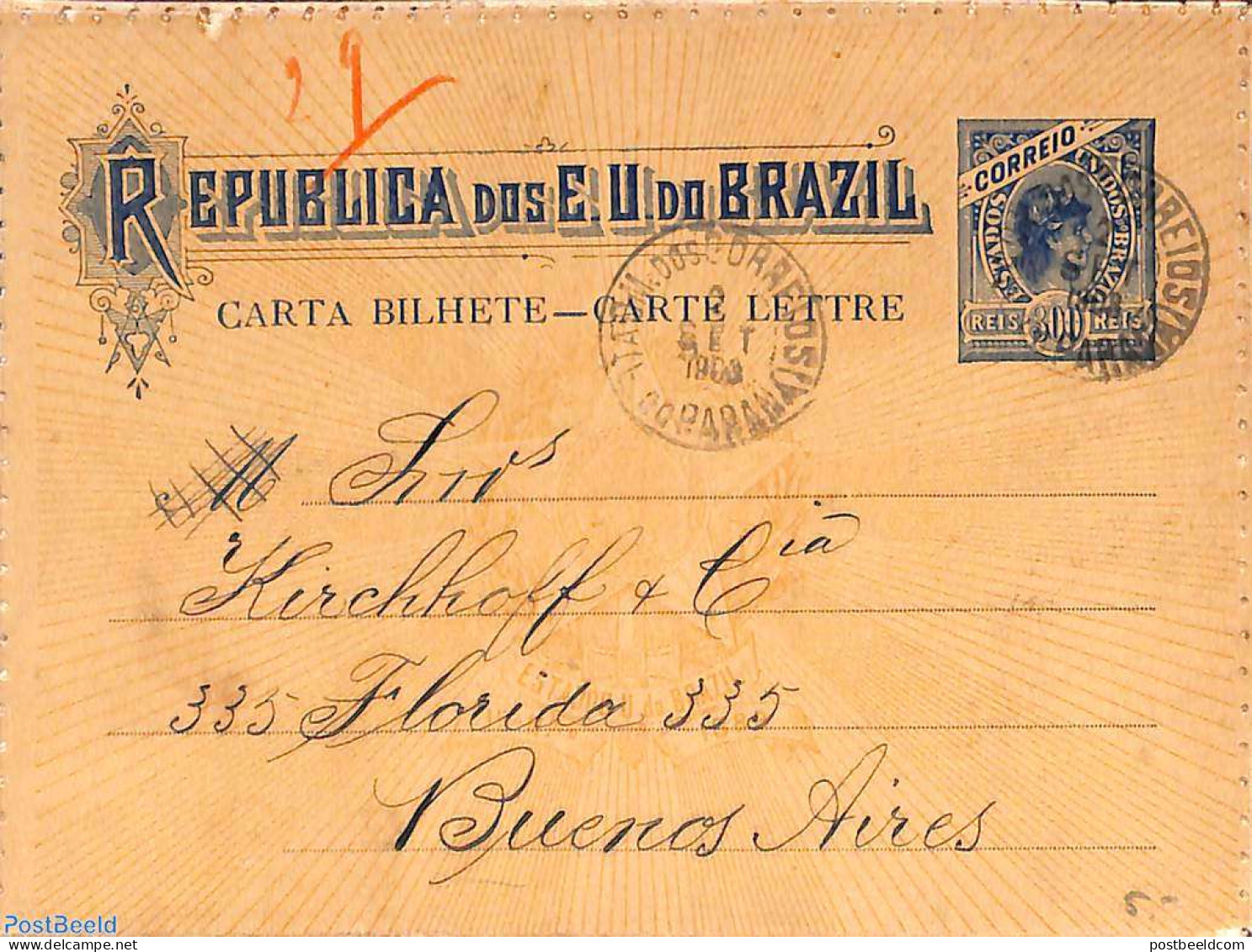 Brazil 1903 Letter Card To BUENOS AIRES, Used Postal Stationary - Lettres & Documents