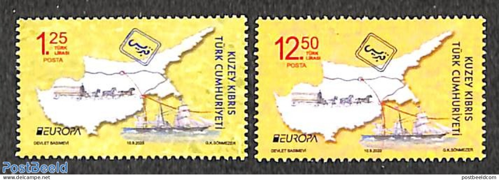 Turkish Cyprus 2020 Europa, Old Postal Roads 2v, Mint NH, History - Nature - Transport - Various - Europa (cept) - Hor.. - Ships