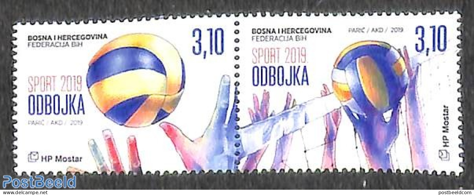 Bosnia Herzegovina - Croatic Adm. 2019 Volleyball 2v [:], Mint NH, Sport - Volleyball - Pallavolo