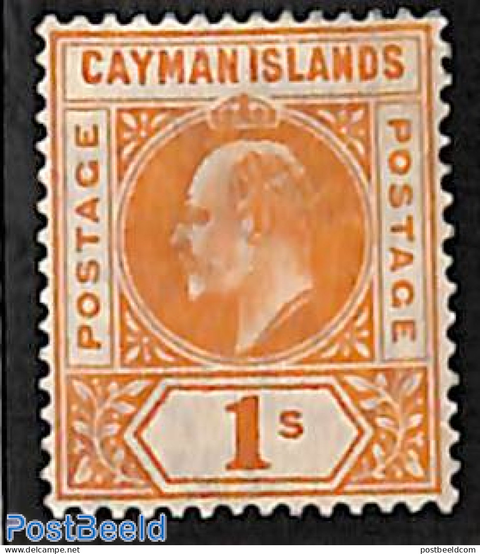 Cayman Islands 1905 1sh, WM Multiple CA-Crown, Stamp Out Of Set, Unused (hinged) - Iles Caïmans