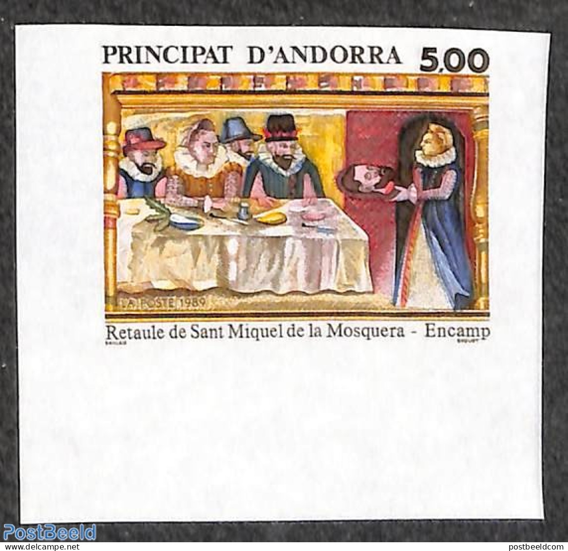 Andorra, French Post 1989 Religious Art 1v, Imperforated, Mint NH, Religion - Religion - Art - Paintings - Nuevos