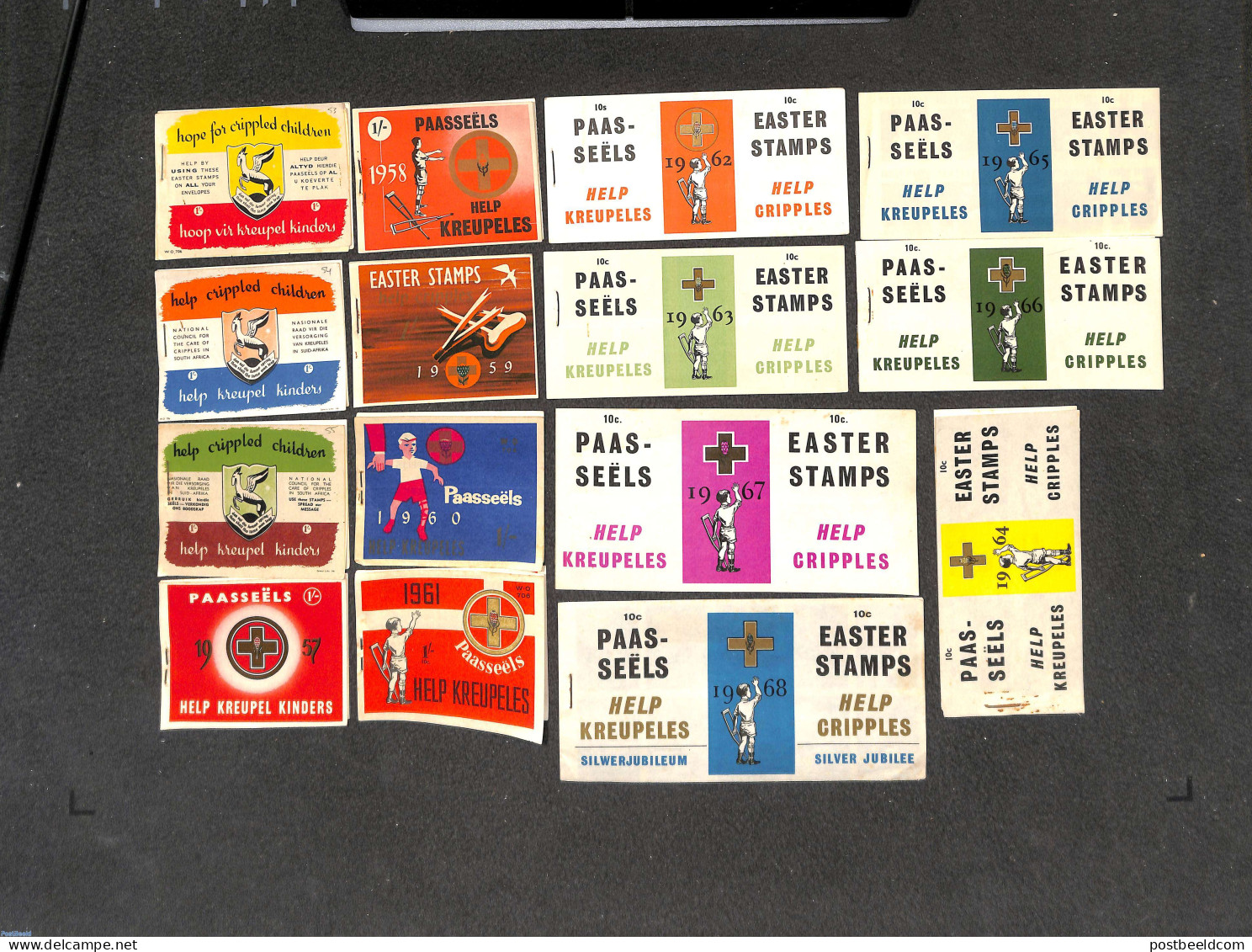 South Africa 1960 Collection Of 15 Help Cripples, Easter Seals Booklets, Mint NH, Stamp Booklets - Unused Stamps
