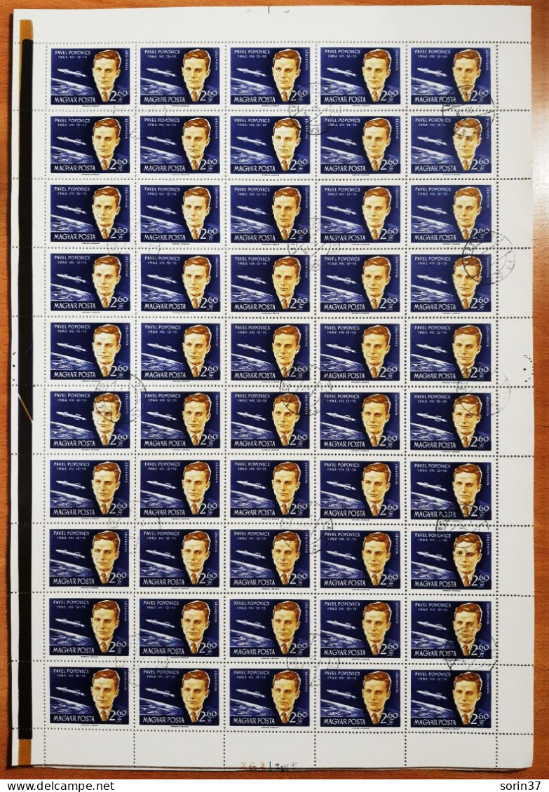 Hungria Pliego 50 Sellos Año 1962 Usado  Cosmos - Pavel Popovics - Used Stamps