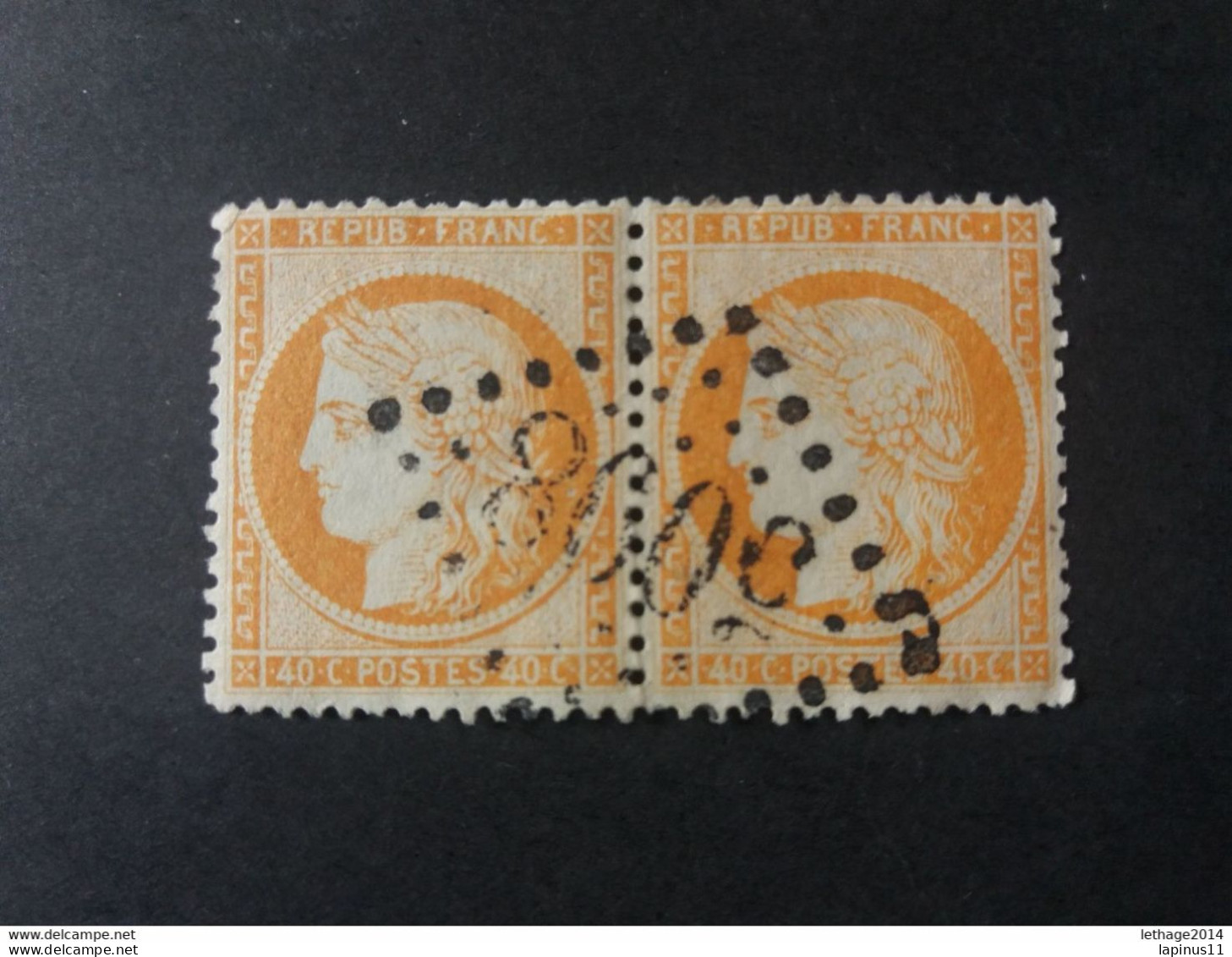 FRANCE FRANCIA 1870 CERES 40 CENT YELLOW CAT. YVERT N. 38 OBLITERE 5098 SMIRNE TURKEY OTTOMAN - Ceres