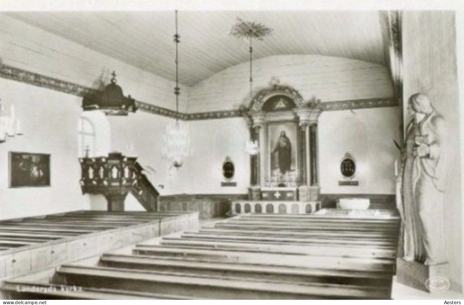 Landeryds Kyrka (Hallands Län); Interior - Not Circulated. - Sweden