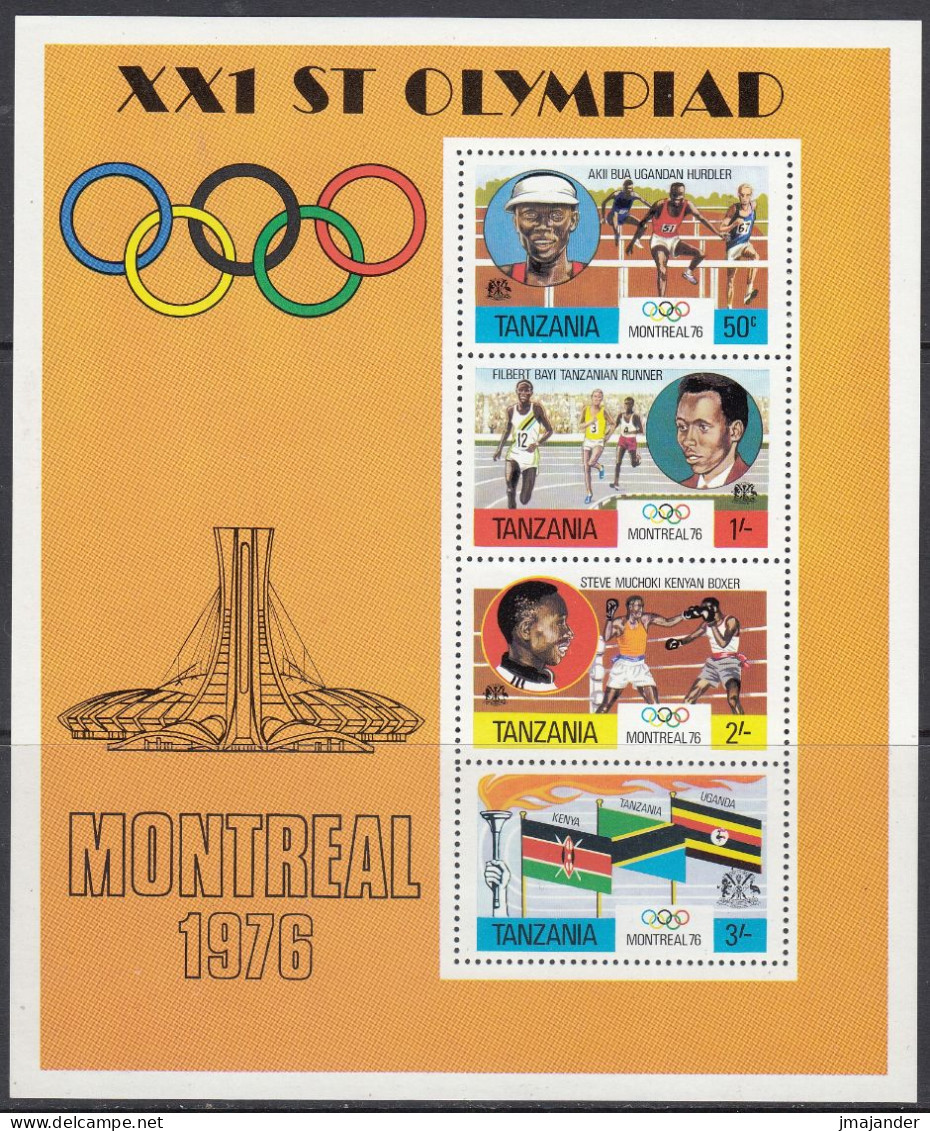 Tanzania 1976 - Olympic Games In Montreal: Athletics, Boxing, Flags - Mi Block 2 (58-61) ** MNH - Ete 1976: Montréal