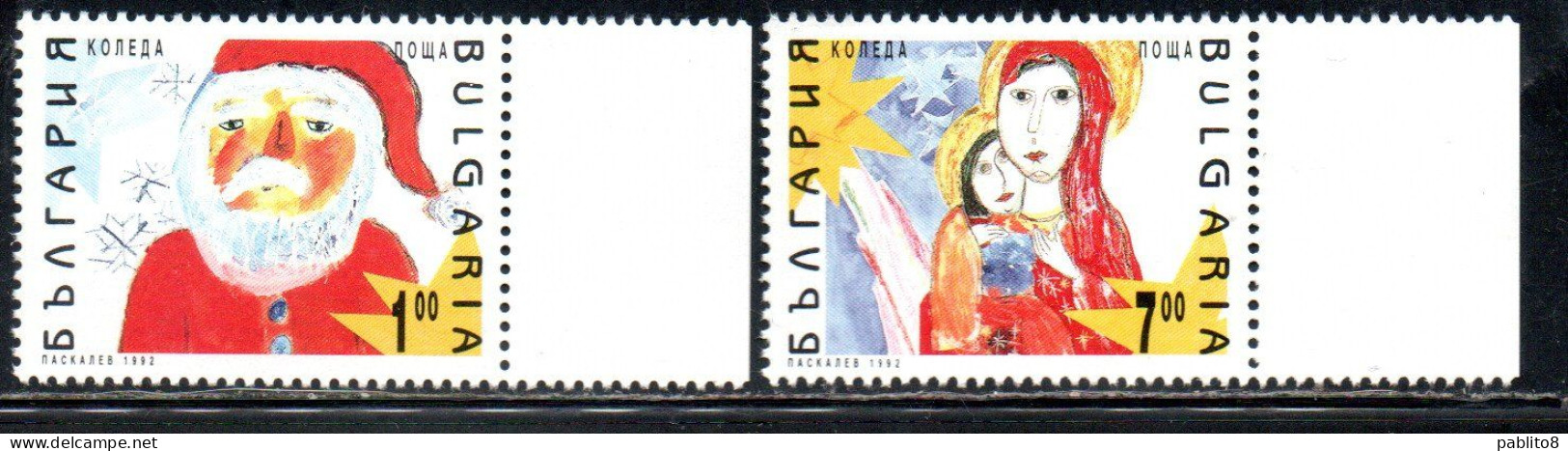 BULGARIA BULGARIE BULGARIEN 1992 CHRISTMAS NATALE NOEL WEIHNACHTEN NAVIDAD COMPLETE SET SERIE COMPLETA MNH - Unused Stamps