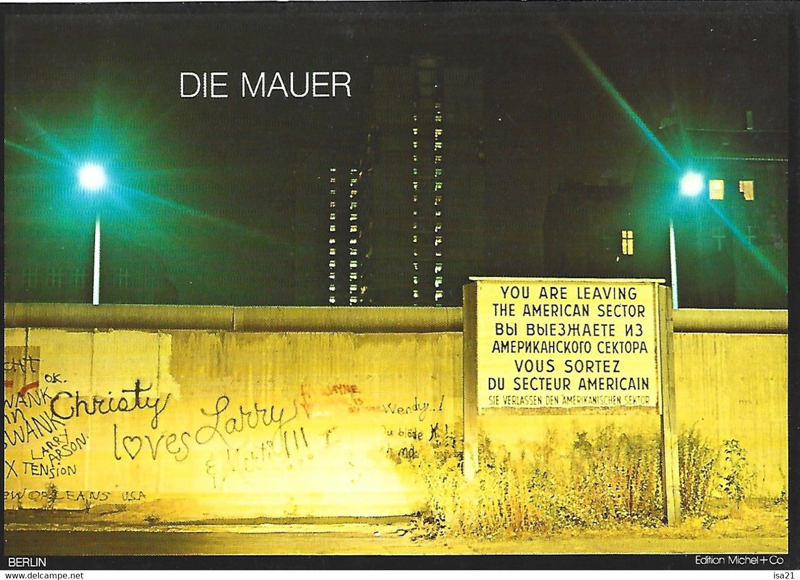 Carte Postale: DIE MAUER, Le Mur De Berlin. - Muro De Berlin