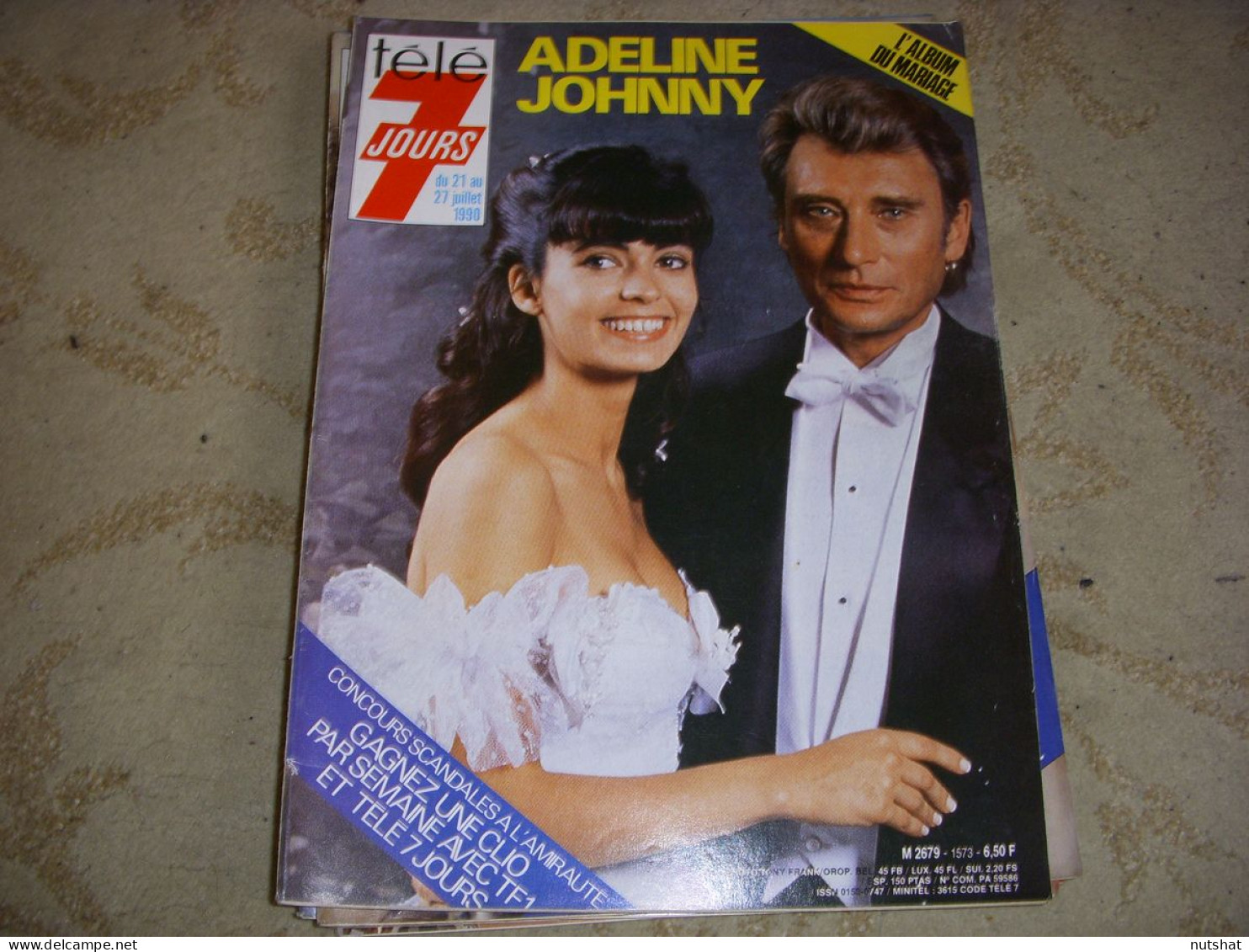 TELE 7 JOURS 1573 07.1990 Adeline Et Johnny HALLIDAY Peter FALK PARFUM TIOZZO - Televisie