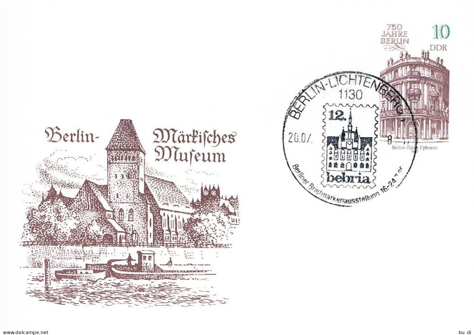 DDR 4 Ganzsachenkarten 1987 - 750 Jahre Berlin - Sehenswürdigkeiten, Architektur Sonderstempel - Postkarten - Gebraucht