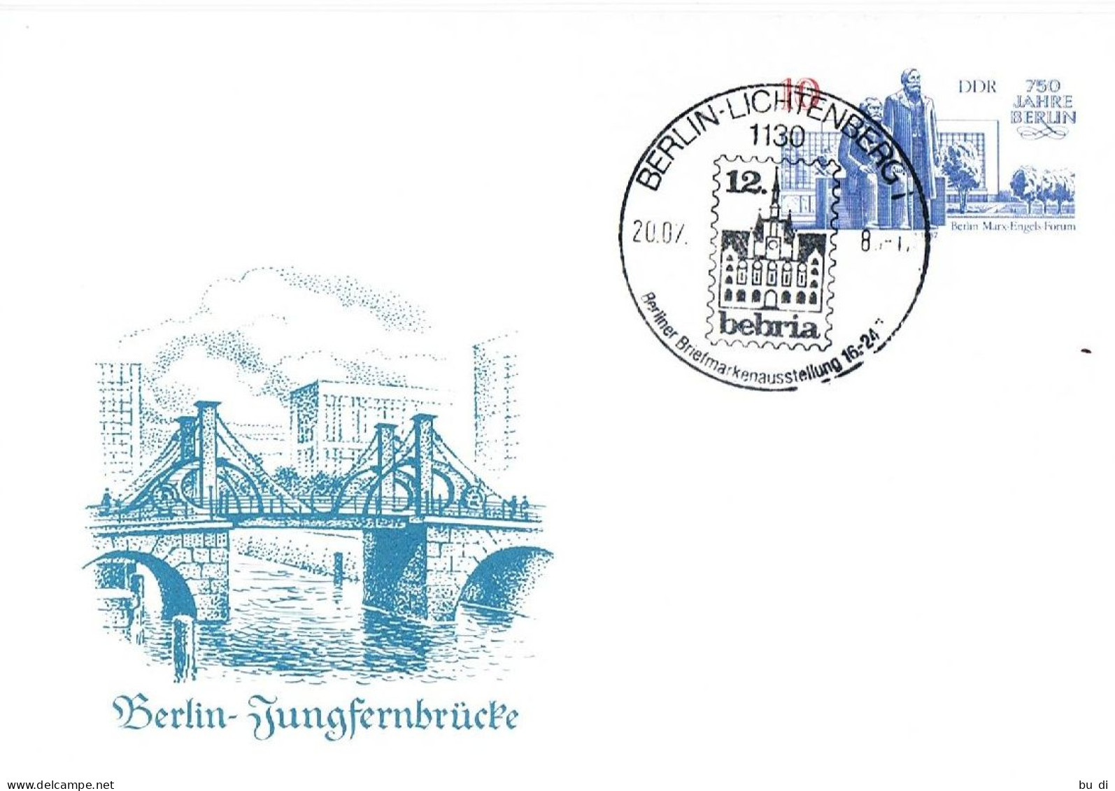 DDR 4 Ganzsachenkarten 1987 - 750 Jahre Berlin - Sehenswürdigkeiten, Architektur Sonderstempel - Postkaarten - Gebruikt