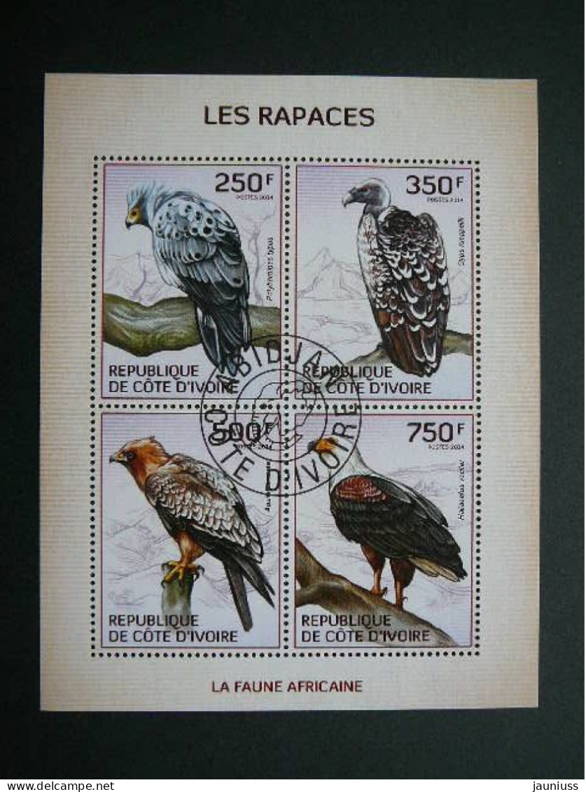 Eagles & Birds Of Prey Vögel Des Oiseaux # Ivory Coast # 2014 Used S/s #219 Raptors - Eagles & Birds Of Prey