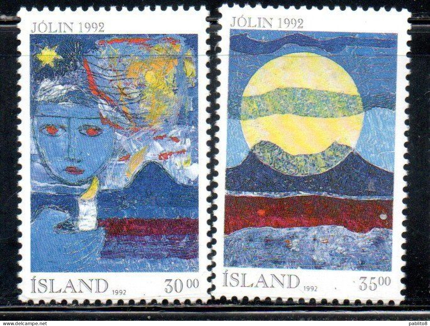 ISLANDA ICELAND ISLANDE 1992 CHRISTMAS NATALE NOEL WEIHNACHTEN NAVIDAD JOL COMPLETE SET SERIE COMPLETA MNH - Nuovi