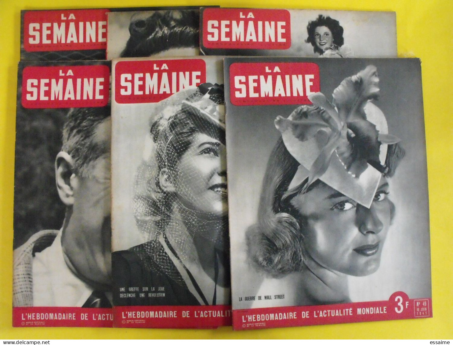 6 Revues La Semaine De 1941. Actualités Guerre. Photos Collaboration Maurice Chevalier Viviane Romance Roosevelt - Oorlog 1939-45