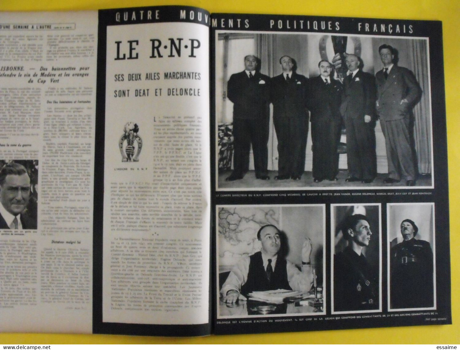 6 revues La semaine de 1941. actualités guerre. photos collaboration maurice chevalier viviane romance roosevelt