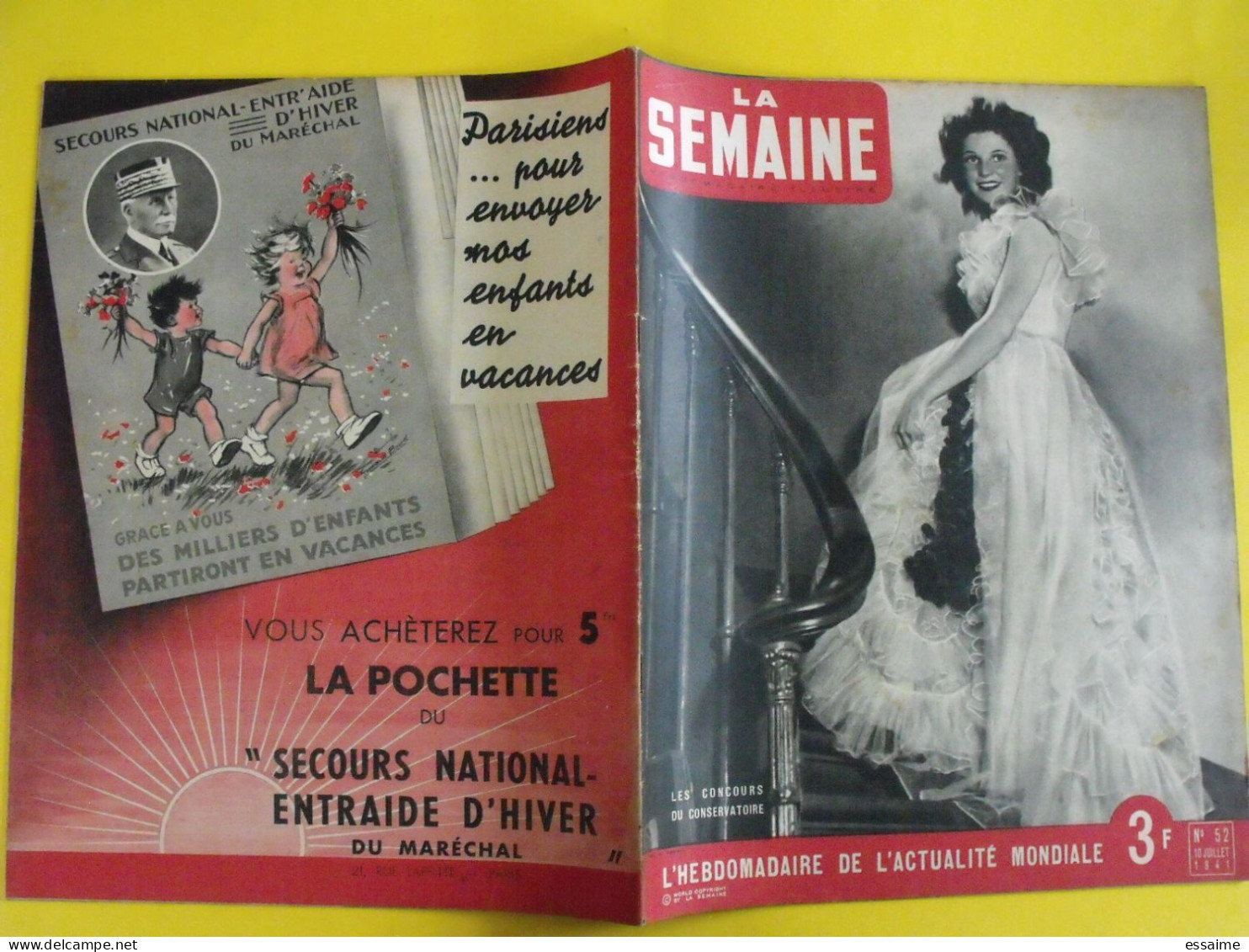 6 revues La semaine de 1941. actualités guerre. photos collaboration maurice chevalier viviane romance roosevelt