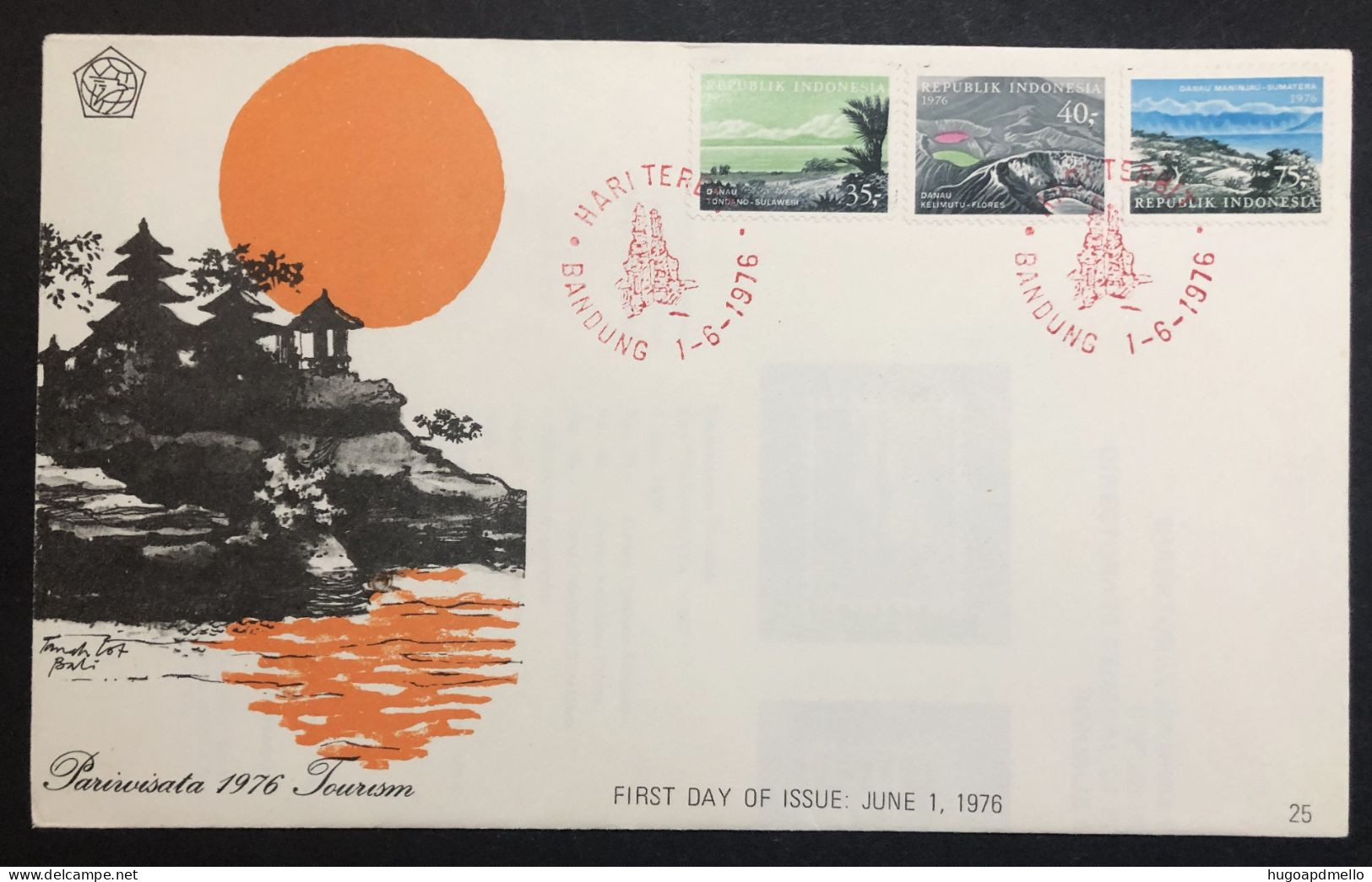 INDONESIA, Uncirculated FDC, « TOURISM », « LAKES », « FLOWERS », « PARIWISATA 1976 »,  1976 - Indonesië