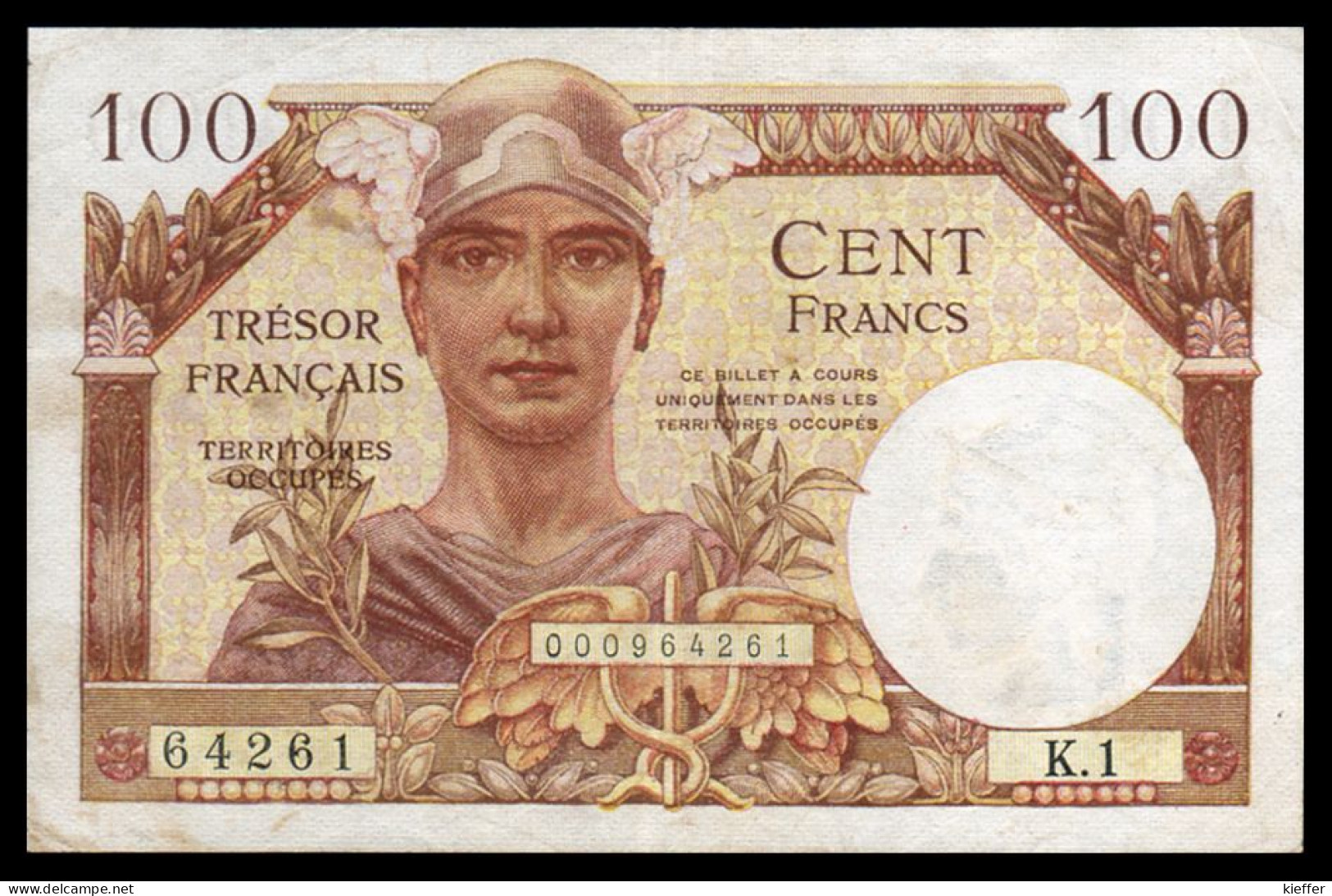 100F Trésor Français 1947 - K 1 - SUP+ - VF 32 - 1947 Tesoro Francese