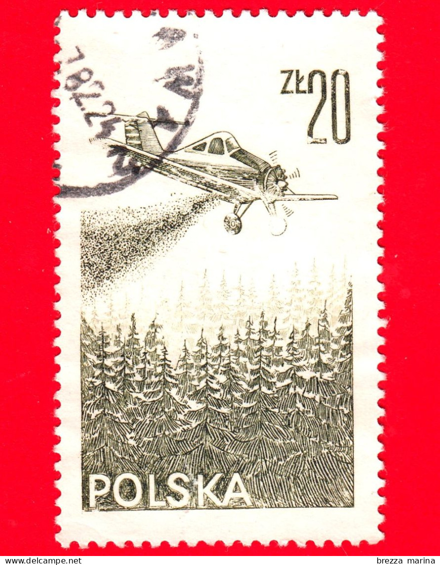 POLONIA - Usato - 1977 - Aerei Moderni - PZL-106 Kruk, Aereo Per L'irrorazione Delle Colture - 20 - Used Stamps