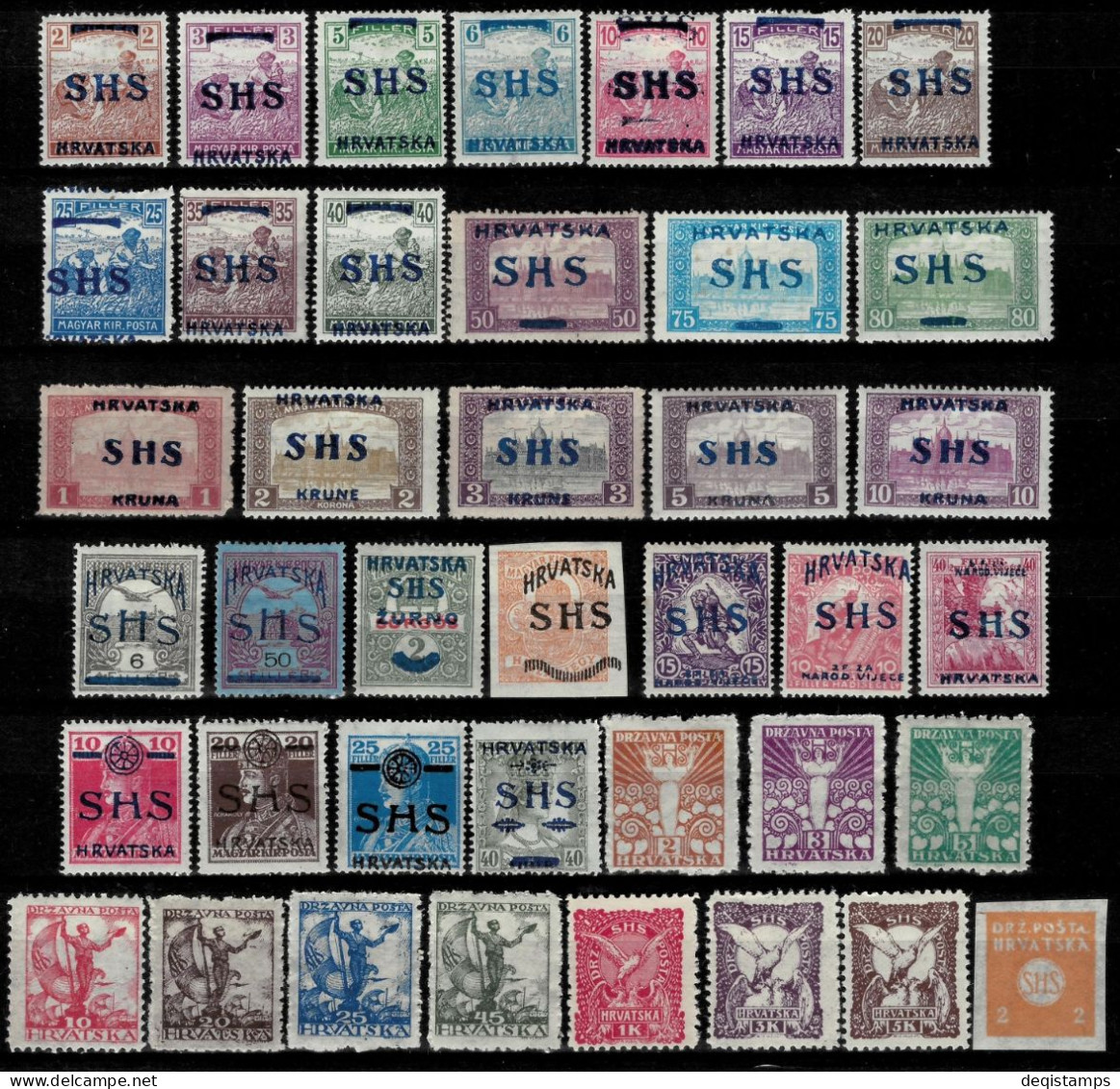 SHS - Croatia Stamps 1918/19  Hungary Stamps Overprinted  MH Sets - Ungebraucht