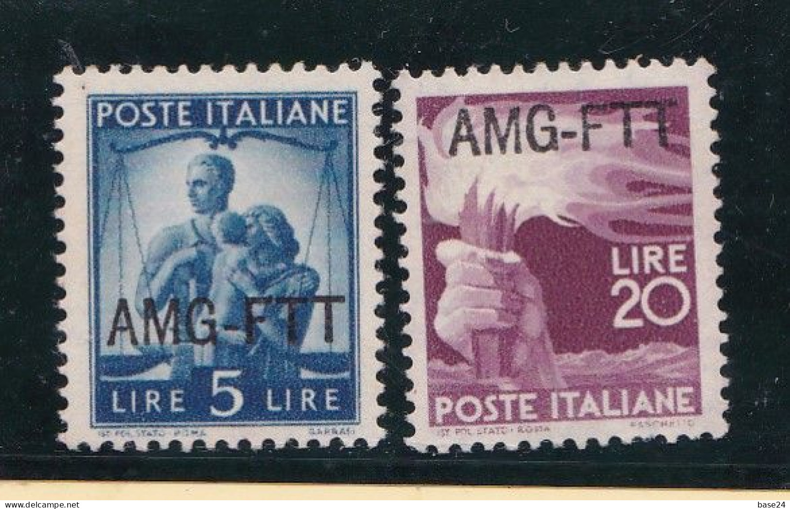 1949 Italia Italy Trieste A  DEMOCRATICA (ROMA) 5 Lire, 20 Lire MH* - Neufs