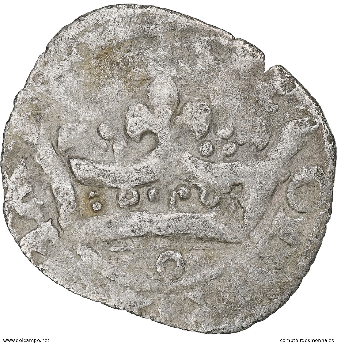 France, Charles IV, Double Parisis, 1323-1328, Billon, B+, Duplessy:244b - 1322-1328 Carlo IV Di Francia Il Bello